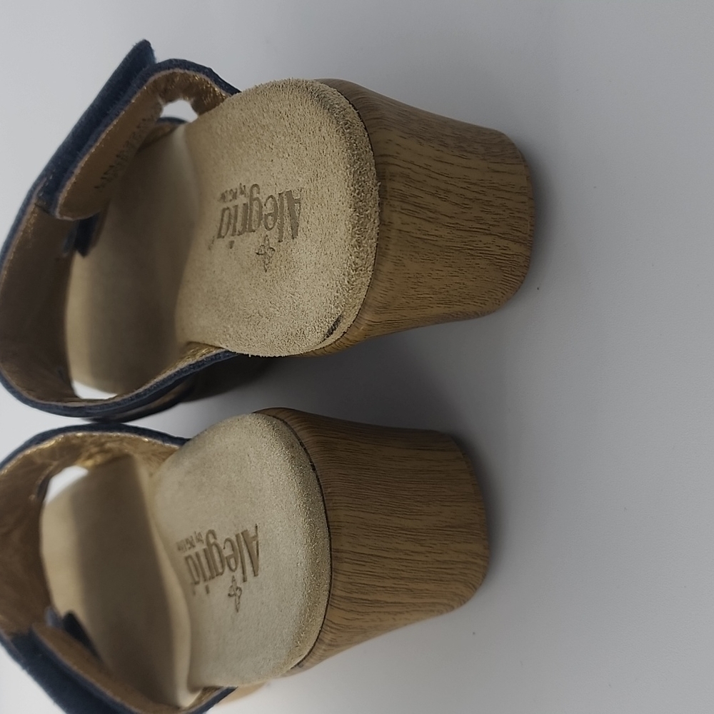 Alegria Linn Embroidered Leather Wedge Sandals 37 - Picture 4 of 10